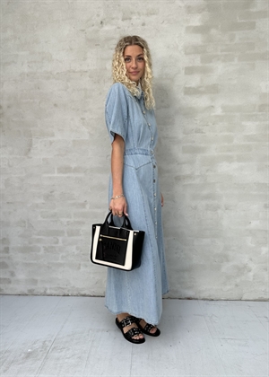 Sauda ss long kjole Light Blue Washed Gestuz 